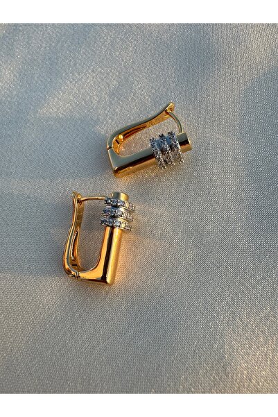 SOFT Zirkon Sıralı Halka Detaylı Küpe