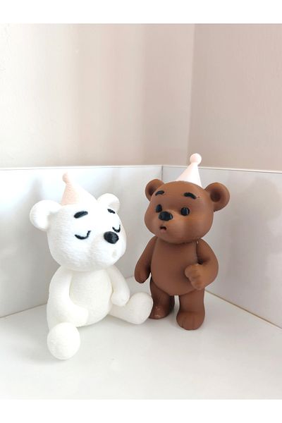 Alwin3d Set of 2 Candle Blowing Teddy Bears