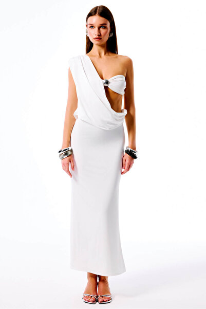 Love On Friday MILA Straplez Uzun Abiye Elbise (Beyaz)