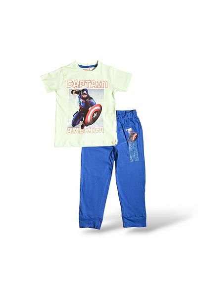 CAPTAİN AMERİCA CAPTAIN AMERICA BOYS SHORT SLEEVE PAJAMA SET
