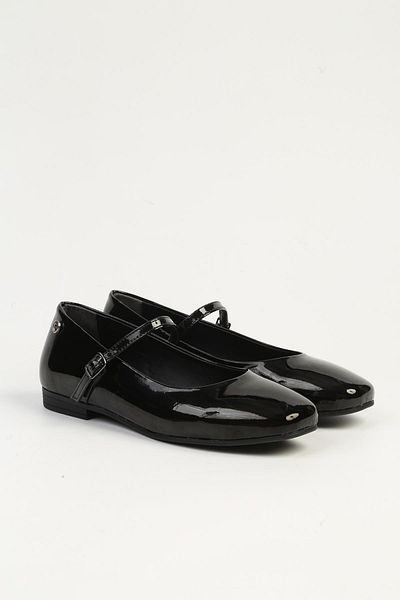Pierre Cardin Black Patent Leather Women's Daily Ballerina Shoes Pc-54810