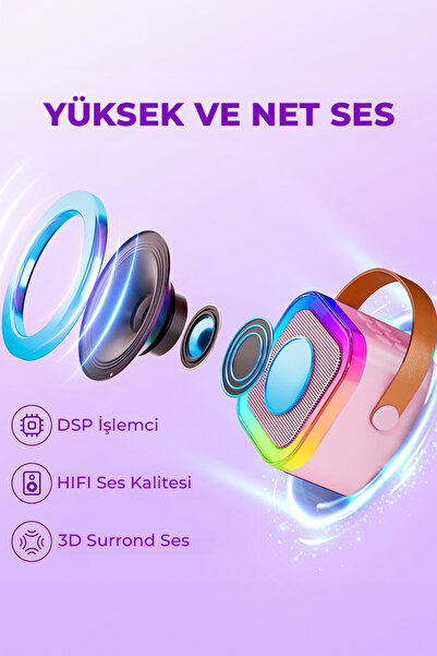 DEMPOWER 2 Mikrofonlu Karaoke Hoparlör Seti