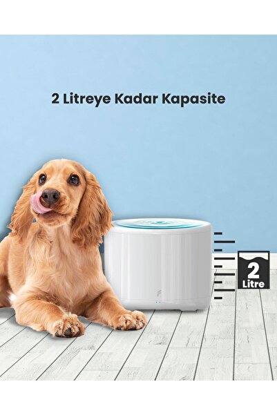 Fonri Akıllı Kedi Köpek Su Pınarı, Otomatik Su Kabı, Wifi, Uzaktan Kontrol, 2 Litre, Sessiz