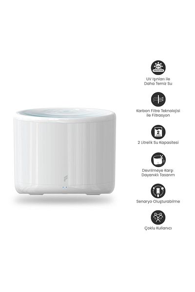 Fonri Smart Cat Dog Water Dispenser, Automatic Water Bowl, Wifi, Remote Control, 2 Liters, Silent