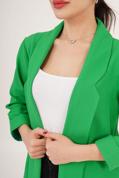 Hipo Trend Benetton Summer Blazer Jacket with Sleeve Fold Stitching Detail