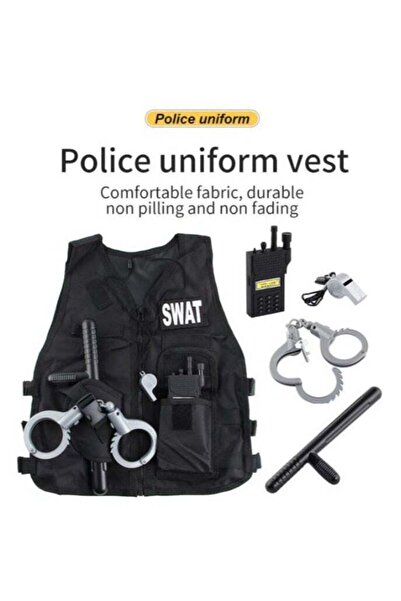 COOYA Kids Police Costume, Police Role Play Set with Traffic Police Logo Kit, Suitable for Costume Making