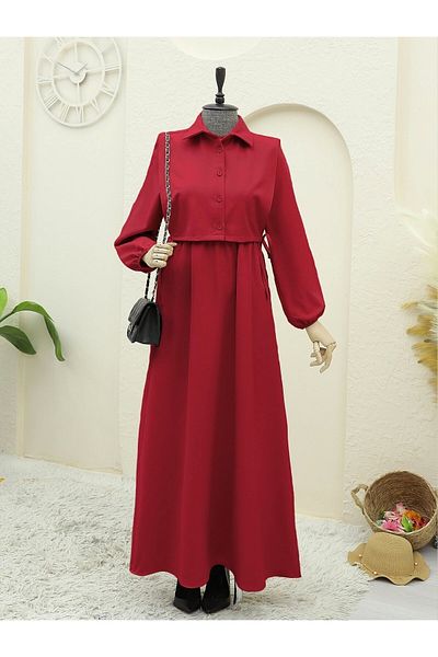 Modamorfo Red Top Shirt Talehli Dress Set