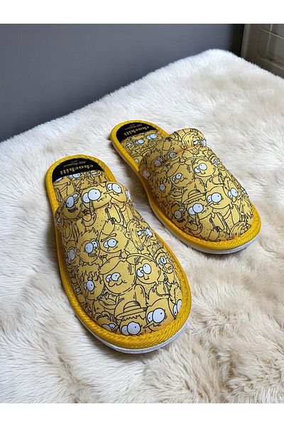 Chochili Παντόφλες σπιτιού με μαλακή σόλα Unisex κίτρινο σχέδιο κινουμένων σχεδίων