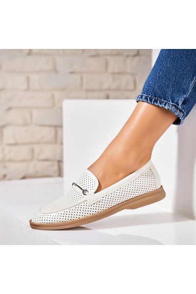 Joana Pantofi dama casual Albi din Piele Ecologica Smera