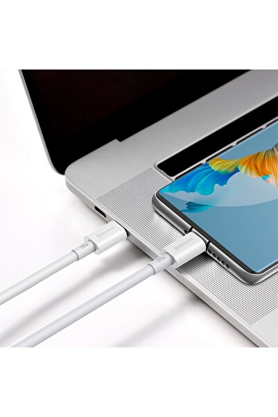 Baseus Superior 100W 100 cm PD Type-C Şarj Kablosu Beyaz