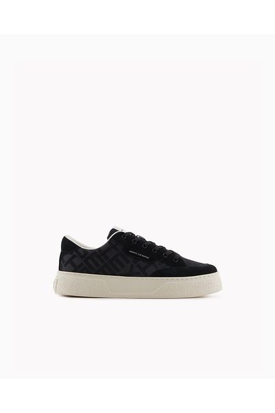 Armani Exchange Men's Round Light Hard Toe Soft Thick Sole Black Sneaker Xux262 Xv955-00002