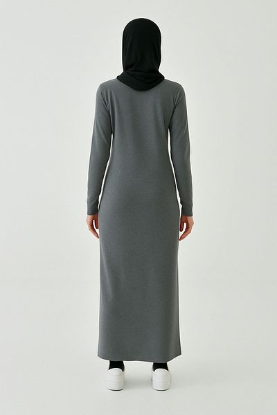 mirach Μακρυμάνικο φόρεμα Maxi με ραβδώσεις - Crew Neck, Basic Knitwear Abaya Ferace