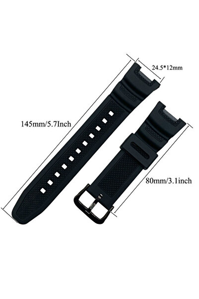 onlinekordon حزام ساعة كاسيو SGW 100 من السيليكون الأسود