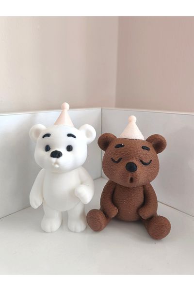Alwin3d Set of 2 Candle Blowing Teddy Bears 2