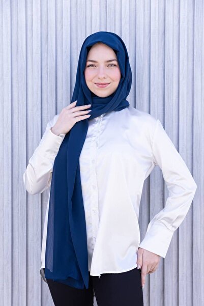 SAYRA Γυναικείο σάλι Navy Blue Μπονέλ Σάλι