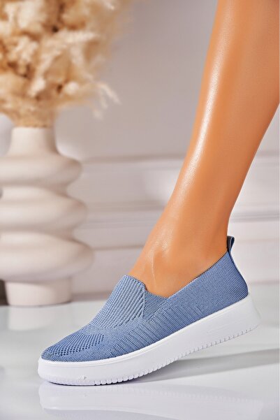 Joana Pantofi dama casual Albastri din Textil Nadya