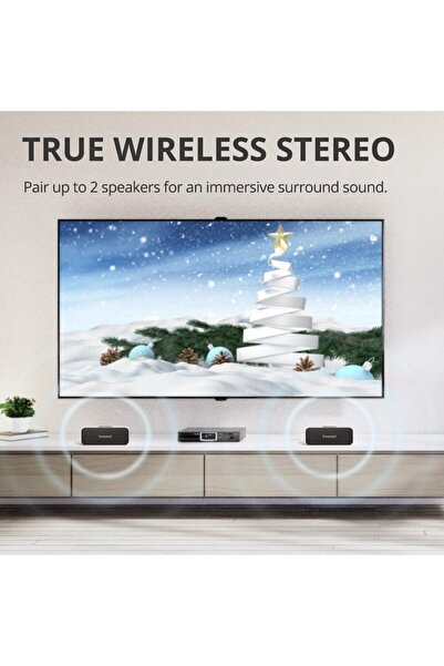 Tronsmart T2 Mini 2023 Portable Outdoor Speaker, Bluetooth 5.3, IPX5 Waterproof, Stereo Sound Black