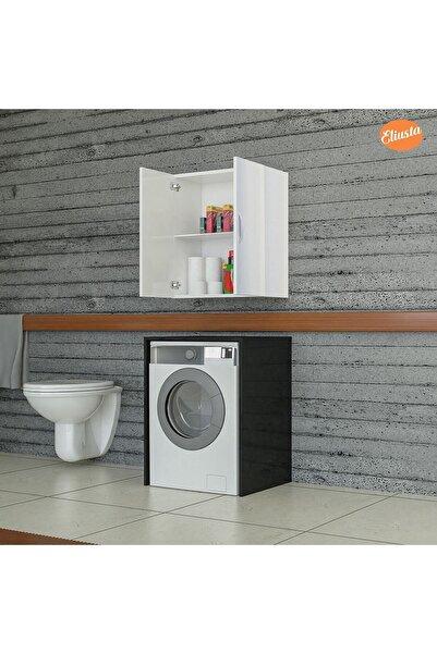 Modilayn Makine Üstü Dolap 2 Kapaklı Asma Dolap Banyo Dolabı Mutfak Dolabı