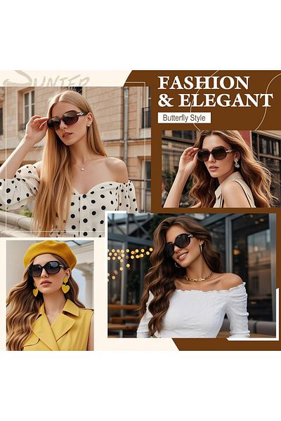 COOYA Polarized Sunglasses for Women, Oversized Sun Glasses, Fashion Shades