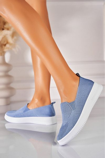 Joana Pantofi dama casual Albastri din Textil Nadya