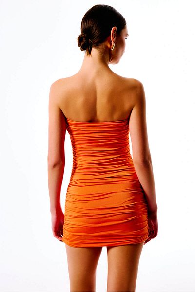 Love On Friday Livia Strapless Dress with Tail (Orange)