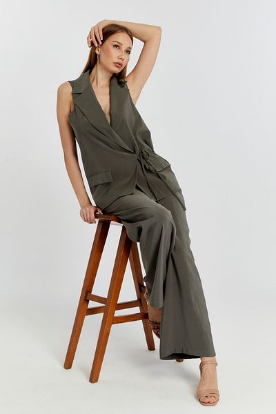 Bolivente Khaki Wide Leg Woven Trousers