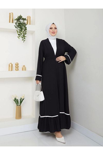 EFSUN MODA Μαύρο Φόρεμα Hijab Διπλό Σετ Abaya - Γυναικείο