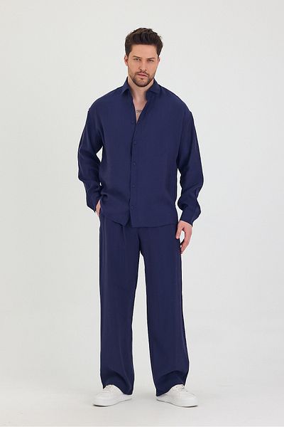 Tarz Cool Men's Oversize Comfortable Fit Shirt-Pants Bottom-Top Set