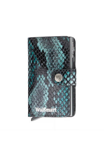 WalSmart Mini Snakeskin Leather Wallet with Smart Mechanism