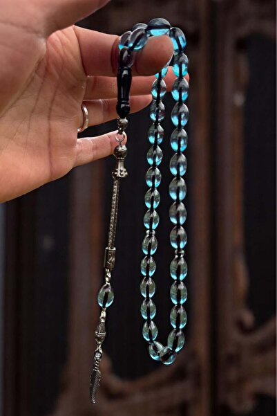 Atolyezone Sertifikalı Usta Işçilikli Sıkma Siyah Rodyum Kaplama Turkuaz Deniz Mavisi Ateş Kehribar Tesbih