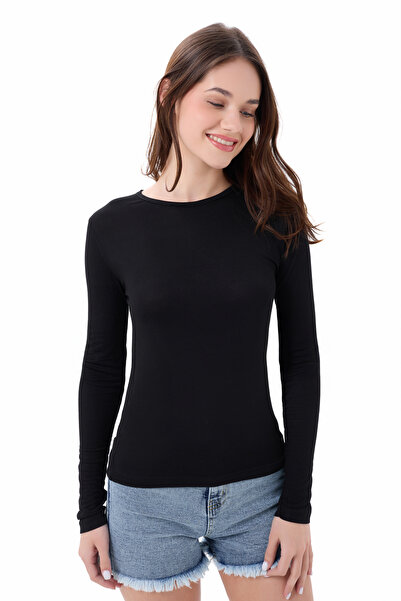 vesantia Γυναικεία μαύρη μακρυμάνικη μπλούζα
