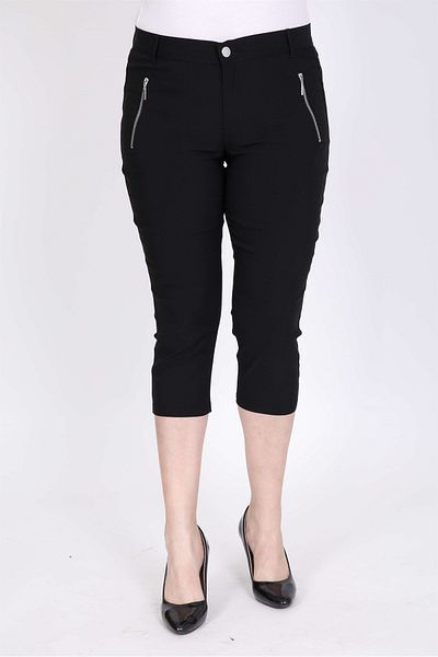 MYLİNE Lycra Capri Pants with Zipper Pockets
