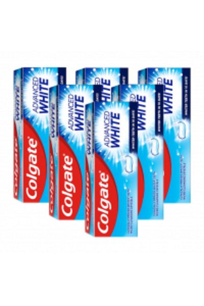 Colgate Advanced White, Pastă de dinți cu fluor, 6 x 100 ml