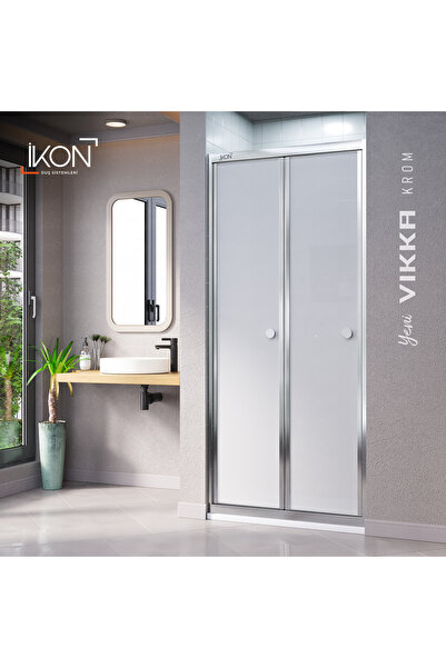 İkon store VİKKA | Krom, Karolaj Buzlu Cam, Katlanır Duşakabin