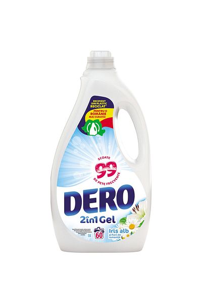 Dero 2in1 Iris White Liquid Automatic Detergent, 60 Washes, 3l
