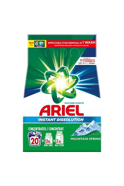 Ariel Mountain Spring Automatic Laundry Detergent, 1.5 Kg, 20 Washes