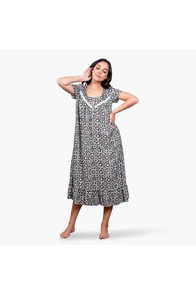 Aadaraya Printed Night Gown