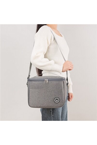 ECARLA Thermal bag for transporting food, LUNCH BOX, 29x20x21 cm, gray