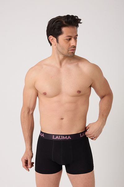 LAUMA Men's Boxer 3 Pack – Black and Claret Red Cotton, Stretch, Lycra Underwear