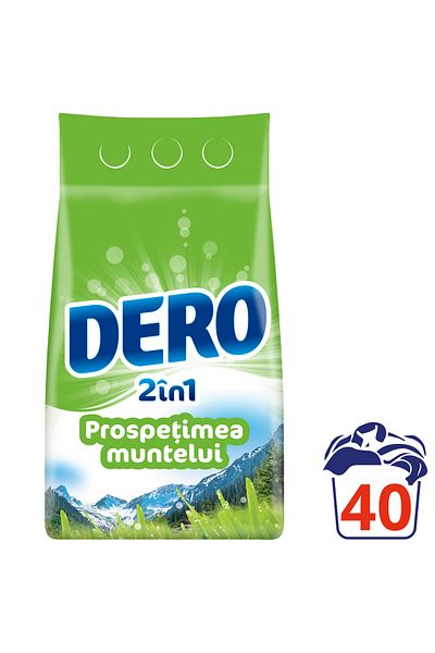 Dero 2in1 Mountain Freshness Powder Laundry Detergent, 3 Kg, 40 Washes