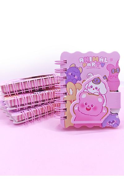 Limmy Animal Party Velcro Pocket Size Mini Notebook drăguț (7x8 cm) - Hi