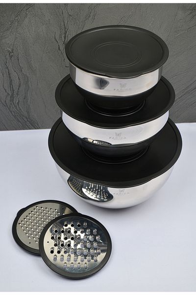 FARİKA 9 Piece Grater Mixing and Storage Container (16-20-24 cm)