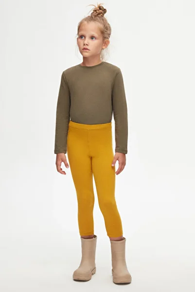 LOVETTI Mustard Basic Summer Tights for Girls