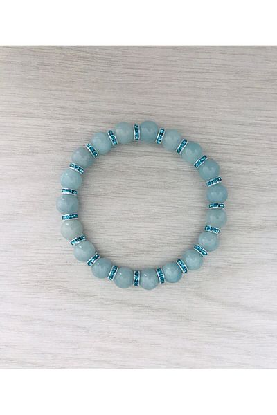 MK tasarım Real Blue Quartz Stone Bracelet (a Quality) Mkt2025010