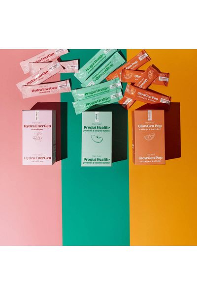 PURE AURA Pure Aura 3-Function Super Powder Set: Collagen + Probiotic + Electrolyte Energy