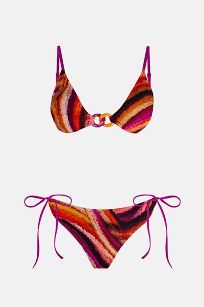 AYYILDIZ 4642 Σετ μπικίνι με πορτοκαλί μωβ σχέδιο
