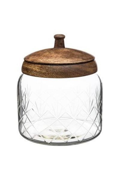 5FIVE Glass Jar W/ Wooden Lid (16 cm)