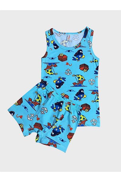 elmas kids Set boxer pentru băiat, 100% bumbac, cu model de navigație albastră