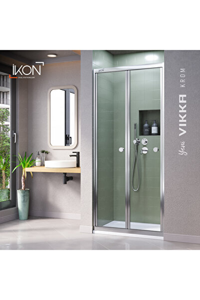 İkon store VİKKA | Krom, Şeffaf Cam, Katlanır Duşakabin