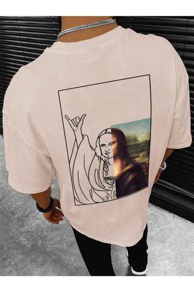 Revasser Tricou unisex pentru bărbați/femei Mona Lisa, cu imprimeu special, d...
